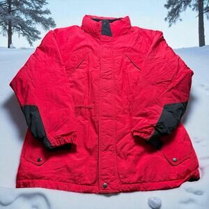 Vintage Marlboro Jacket Men’s Large Puffer Duck Down Red Hunting Coat Parka